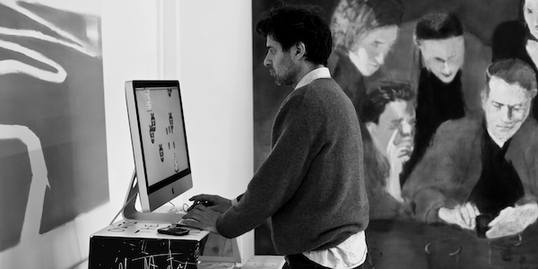 Miltos Manetas in the studio_photo by Gaetano Alfano 2013